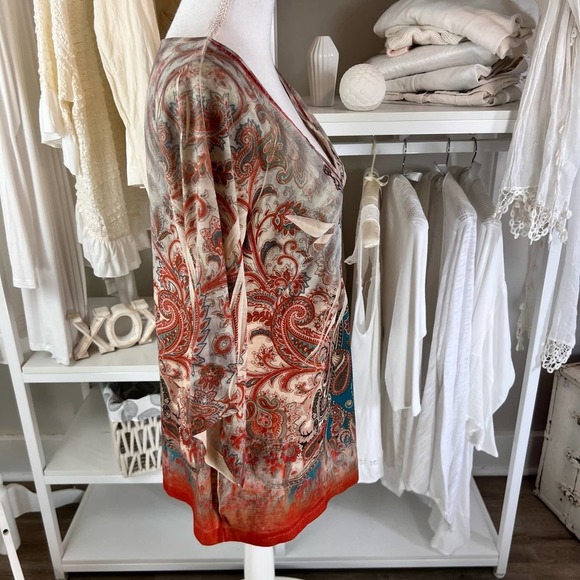 Live & Let Live sz. medium screen printed top granola girl, indian, casual #0517 - Picture 4 of 9